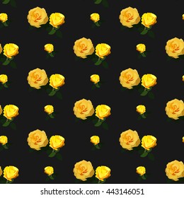 Seamless rose pattern, floral background. Vintage  flower design. For printing on fabric or paper. Vector illustration.