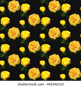 Seamless rose pattern, floral background. Vintage  flower design. For printing on fabric or paper. Vector illustration.