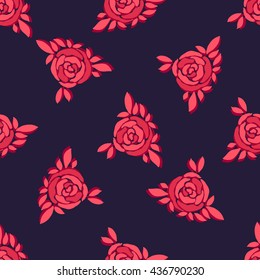 Seamless  Rose Pattern, vector background