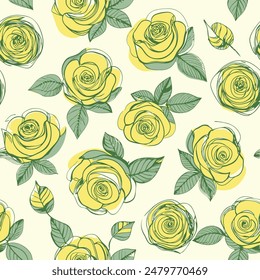 Seamless rose pattern, vector illustration