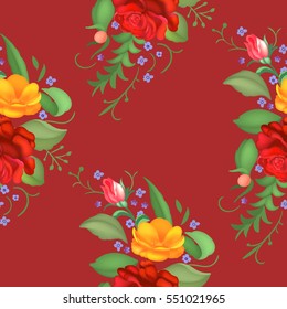 Seamless rose pattern. Vector illustration