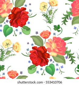 Seamless rose pattern. Vector illustration