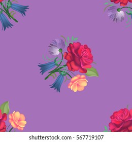 Seamless rose pattern. Vector illustration