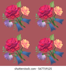 Seamless rose pattern. Vector illustration