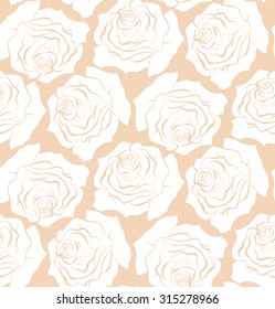 Seamless rose pattern. Vector image
