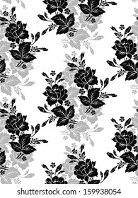 Seamless rose pattern,vector floral illustration in vintage style.