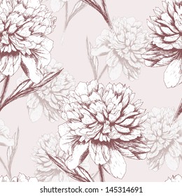 Seamless rose sketch pattern. Shabby chic flower background for you scrapbooking .