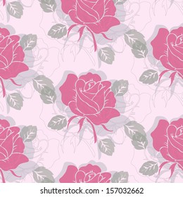 seamless rose vintage  pattern vector background