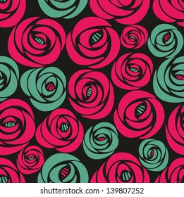 Seamless roses background.