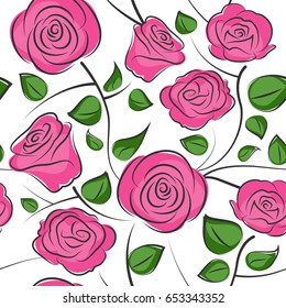 seamless roses background pattern