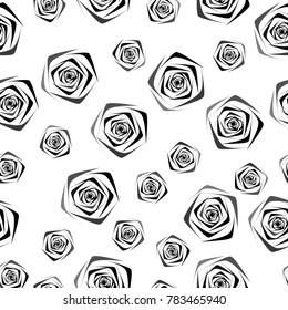 Seamless Roses Pattern. Flowers. Beautiful Background of Roses. Vector illustration in Classic Style. Placer. Seamless Roses Pattern for Textile, Tile, Paper, Card. Banner. Abstraction with Flowers.