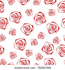 Seamless Roses Pattern. Flowers. Beautiful Background of Roses. Vector illustration in Classic Style. Placer. Seamless Roses Pattern for Textile, Tile, Paper, Card. Banner. Abstraction with Flowers.