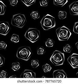 Seamless Roses Pattern. Flowers. Beautiful Background of Roses. Vector illustration. Placer of Flowers. Seamless Roses Pattern for Textile, Tile, Paper, Card. Banner. Abstraction with Flowers.