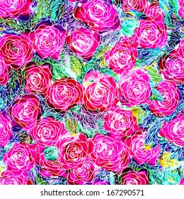 Seamless Roses Pattern. Vector, EPS 10 