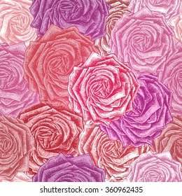 Seamless Roses Pattern. Vector, EPS 10