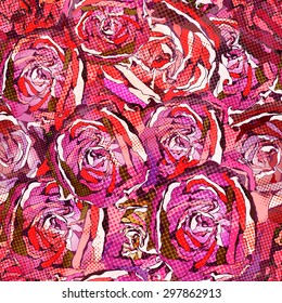 Seamless roses pattern. Vector, EPS10.