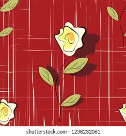 Seamless roses pattern. Vector floral background