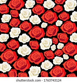 Seamless roses pattern. Vector illustration 