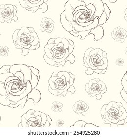 Seamless roses pattern. Vector illustration
