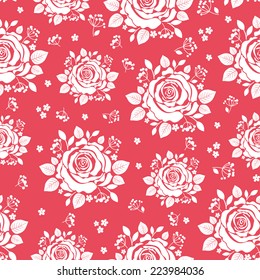 Seamless roses pattern.Vector illustration.