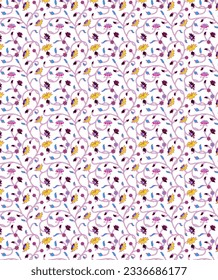 Seamless rotary digital textile print design pattern background and allover floral