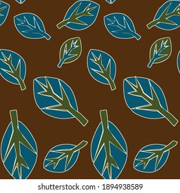 Seamless rotary repeatable textile print with leaves, leaf and sprig and foliage design. The design is fully editable and easy to change colors to suit your fashion palette for the season.
