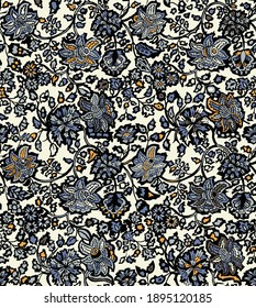 Seamless rotary repeatable textile print with exotic leaves, leaf and sprig and foliage design. The design is fully editable and easy to change colors to suit your fashion palette for the season.