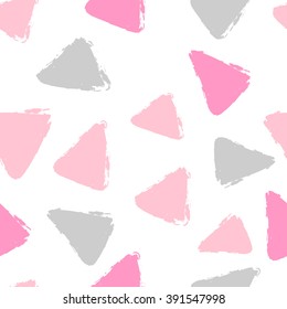 Seamless rough textured pattern in pastel pink. Hand drawn shapes. Wallpaper design.