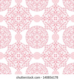 seamless round balls vector wallpaper background pattern for textile interior fabric design and decoration light deep pink