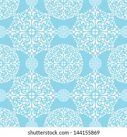 seamless round balls vector wallpaper background pattern for textile interior fabric design and decoration blue winter christmas snow