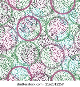Seamless round bubbles kids pattern in vector.  Simple geo pattern. Clothing fabric print. Seamless trellis background