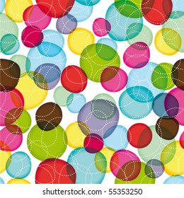 Seamless round bubbles kids pattern in vector