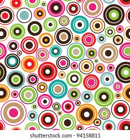 Seamless Round Circle Bubbles Kids Pattern In Vector