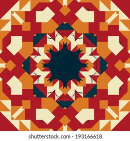 Seamless round frame mandala-like design