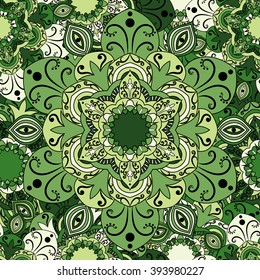Seamless round ornament pattern. Floral mandala pattern
