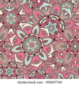 Seamless round ornament pattern. Floral mandala pattern