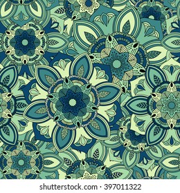 Seamless round ornament pattern. Floral mandala pattern