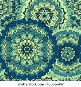 Seamless round ornament pattern. Floral mandala pattern
