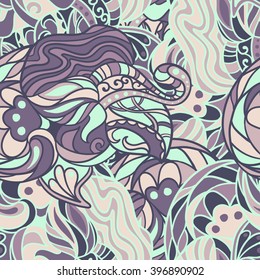 Seamless round ornament pattern. Islam, Arabic, Indian, ottoman motifs. Seamless mandala pattern