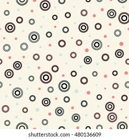 Seamless round ornament pattern. Vector repeating texture.