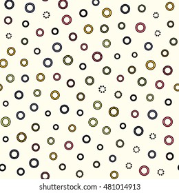 Seamless round ornament pattern. Vector repeating texture.