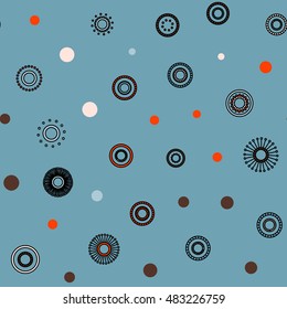 Seamless round ornament pattern. Vector repeating texture.
