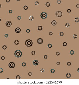 Seamless round ornament pattern. Vector repeating texture.