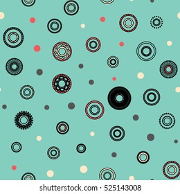 Seamless round ornament pattern. Vector repeating texture. Perfect for printing on paper or fabric.