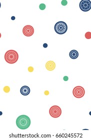 Seamless round ornament pattern. Vector repeating texture. Perfect for printing on paper or fabric.