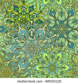 Seamless round ornament pattern. Vintage decorative elements. Oriental pattern.