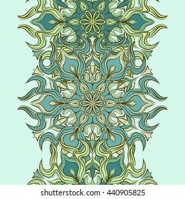 Seamless round ornament pattern. Vintage decorative elements. Oriental pattern.