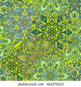Seamless round ornament pattern. Vintage decorative elements. Oriental pattern.