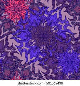 Seamless round ornament pattern. Vintage decorative elements. Oriental pattern.