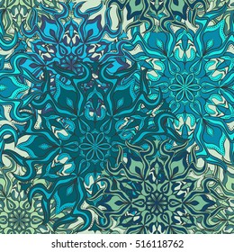 Seamless round ornament pattern. Vintage decorative elements. Oriental pattern.